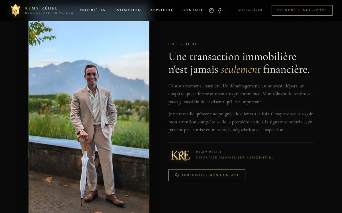 Second preview of Kémy Réhel — Real estate broker's site